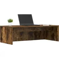 vidaXL Tavolino da parete in legno impiallacciato di quercia affumicata, 100 x 45 x 30 cm