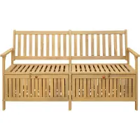 vidaXL Banco da giardino per riporre oggetti, modello a due posti, 148 x 63 x 84 cm, forma rettangolare