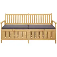 vidaXL Panca da giardino con spazio contenitore, modello a due posti, 170 x 63 x 84 cm, rettangolare