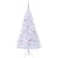 vidaXL Albero di Natale artificiale bianco 150 cm in PVC e acciaio