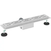 vidaXL Scarico doccia con design lineare Argento 50 cm Acciaio inossidabile 304