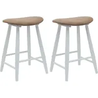 vidaXL Sedie da pranzo, 2 pezzi, legno massello di gomma, colore bianco, 46 x 37 x 63 cm