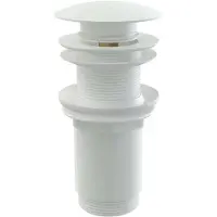 Alcadrain Ablaufventil für die Waschbecken CLICK/CLACK 5/4" Ganzmetal ohne Überlauf, großer Stopfen Weiß, für die Waschbecken aus Kunststoff und Glas