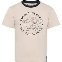 Didriksons Kid's Mynta T-Shirt 4 T-shirt Bambini (130, beige)