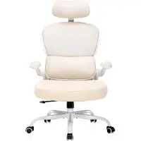 COMHOMA Sedia ergonomica da ufficio, sedia da scrivania con poggiatesta 3D e supporto lombare, design con appendiabiti integrato, bracciolo ribaltabile, 150 kg