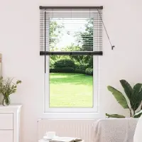Syfax Tenda Veneziana Nero 130 x 75 cm 25 mm Alluminio