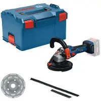 Bosch Levigatrice per calcestruzzo a batteria PROFESSIONAL GBR 18V-15 S Senza batteria e caricabatteria Valigetta + chiave a gancio + punta per carotaggio + disco abrasivo