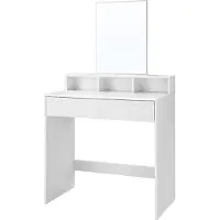 Leobert Tavolino con specchio 80 x 40 x 140 cm Bianco