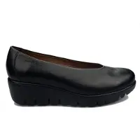 Wonders per donna. C-33100_2525_5792 Mocassini Fly in pelle nera (37), Nero, 3 a 5cm, Nessuno, Casual