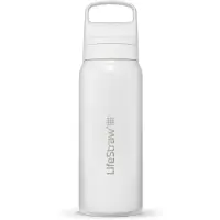 LifeStraw Go Polar White GOST-650ML-WHT Stainless Steel, bottiglia con filtro a 2 fasi, 650 ml