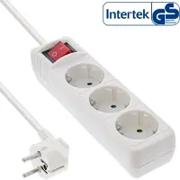 InLine 16435T Striscia di prese, contatto di terra a 3 vie con interruttore, 5 m, bianco