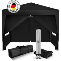 Kronenburg Gazebo pieghevole 2x2m - impermeabile, protezione UV 50+, 4 pannelli laterali, nero