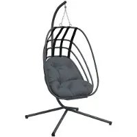 vidaXL Sedia sospesa con supporto in acciaio antracite