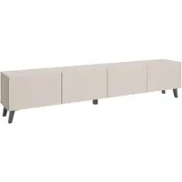 Bratex Mobile TV moderno, 190 cm, con gambe, in colore beige cashmere, ideale per il soggiorno