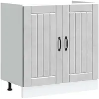 vidaXL Base lavello Lucca cemento grigio materiale a base di legno