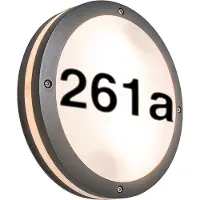 QAZQA Lampada da parete antracite con numero civico IP54 Glow