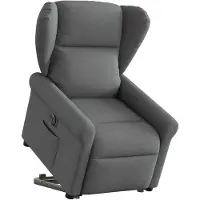 vidaXL Poltrona relax con supporto elettrico in tessuto grigio scuro