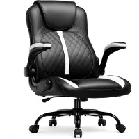 GTPLAYER sedia da gioco con bracciolo pieghevole, sedia da gioco con funzione dondolo, sedia da gioco ergonomica per computer con spugna ad alta densità bianca