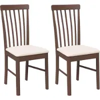Syfax Sedie da Pranzo con Cuscini 2pz Marrone Legno Massello di Hevea