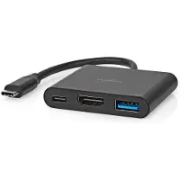 Nedis Ccgb64770bk01 Adattatore Usb Multiporta 3 In 1 Usb 3.2 Gen 1 Usb-c M-hdmi/usb-a F/usb-c F 5 Gbps Nichelato 0.1 M
