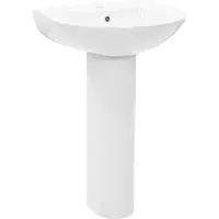 Syfax Lavandino a Colonna in Vetroceramica Bianca 520x440x190 mm