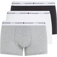 Tommy Hilfiger 3-pack Logo Trunks Grey Heather/black/white Taglia: S | Biancheria intima Outlet | Uomo | Grigio