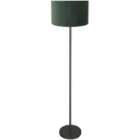 Steinhauer Lampada da terra - verde nero - NOOR - metallo tessile - Ø 30cm - E27 - 4445ZW -