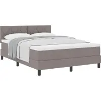 vidaXL Letto a molle con materasso Taupe 140 x 200 cm tessuto