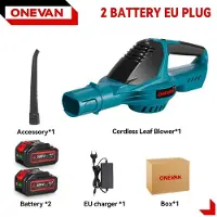 StarTech.com Soffiatore elettrico per foglie - Soffiatore a batteria senza fili - 5500 W - Motore brushless - 2 batterie + caricabatterie UE - Per foglie, polvere e neve -