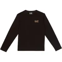 Emporio Armani per ragazzo. 7B000021_AF10378 Maglietta con design nero (16Años= 118cm), Casual, Cotone, Manica lunga, moda per bambini