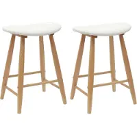 vidaXL Sedie da pranzo, 2 pezzi, legno massello di gomma, colore naturale, 46 x 37 x 63 cm