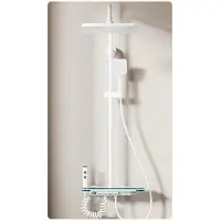 OEM Set rubinetteria doccia, display digitale per la temperatura, regolabile in altezza, caldo freddo bianco