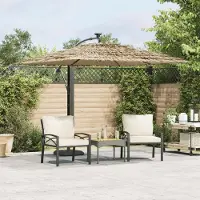 Prolenta Maison Exclusive - Ombrellone con palo in acciaio, color marrone, 246x246x230 cm