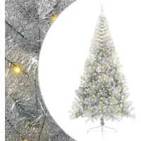 Syfax Albero di Natale artificiale con luci integrate Argento 210 cm