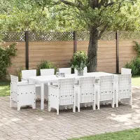 Prolenta Maison Exclusive - Set da pranzo per esterno, 11 pezzi, polipropilene bianco