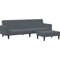 Syfax Set di Divani 2 pz Grigio Scuro in Velluto