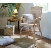 Frank Flechtwaren Sedia in rattan, laccata naturale, altezza seduta comfort 49 cm, sedia in vimini