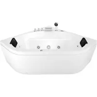 AcquaVapore Whirlpool Pool Vasca ad angolo W20R-TH-SC 140x140cm con radio+luce colorata, pulizia attiva del tubo flessibile