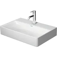 Duravit DuraSquare lavabo Compact, 60x40cm, 1 trou pour robinet, sans trop-plein, dessous émaillé, 23566000411, 23566000411