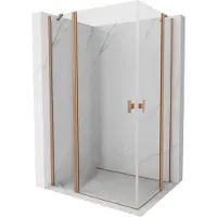 Mexen Mist Duo cabina doccia battente 80 x 70 cm, trasparente, rame spazzolato - 8A4-080-070-65-00