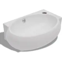Syfax Lavello Vetroceramica con Foro Rubinetto e Troppo Pieno Bianco