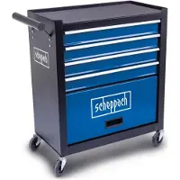 Scheppach Carrello da officina TW1300 | portata massima 120 kg | 695 x 335 x 755 mm | 4 cassetti e 1 scomparto per utensili, 4 ruote scorrevoli