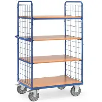 Fetra Carrello a ripiani con guide laterali 4 ripiani 1000x600