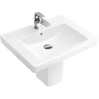 Villeroy & Boch Subway 2.0 lavabo, pour robinetterie 3 trous, avec trop-plein, 1 trou pour robinetterie, 600x470mm, 711360R1, 711360R1