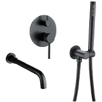 OEM Soffione doccia, doppio comando, montaggio a parete, nero opaco-260 mm