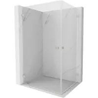 Mexen Lunar-B Duo cabina doccia apribile 95 x 80 cm, trasparente, nichel spazzolato - 832-095L-080P-97-00