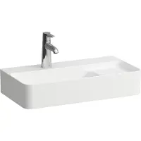Laufen VAL lavabo COMPACT, sans trou pour robinetterie, avec trop-plein, 600x315mm, zone semi sèche à droite, H8152857581091, H8152857581091