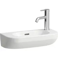 Laufen LUA lave-mains, 1 trou de robinetterie à droite, vasque à gauche, avec trop-plein, 500x230mm, H8150824001061, H8150824001061