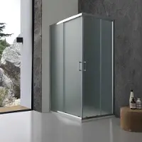 KIAMAMI VALENTINA Box doccia 70x90 in cristallo opaco ed ante scorrevoli | Giada