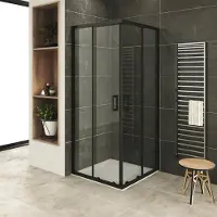 I-flair cabina doccia ad ante scorrevoli 75x75x180 cm in vetro di sicurezza trasparente da 6 mm - DK79